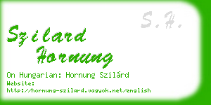 szilard hornung business card
